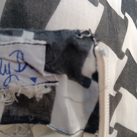 12 Vintage 1960's Geometric Sleeveless Dress Bow Collar Mod Garage Scooter Girl - Picture 8 of 11